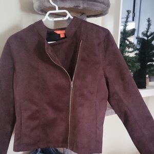 Joe Fresh Dark Brown Faux Suede Jacket